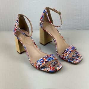 Floral Block Heel Sandals